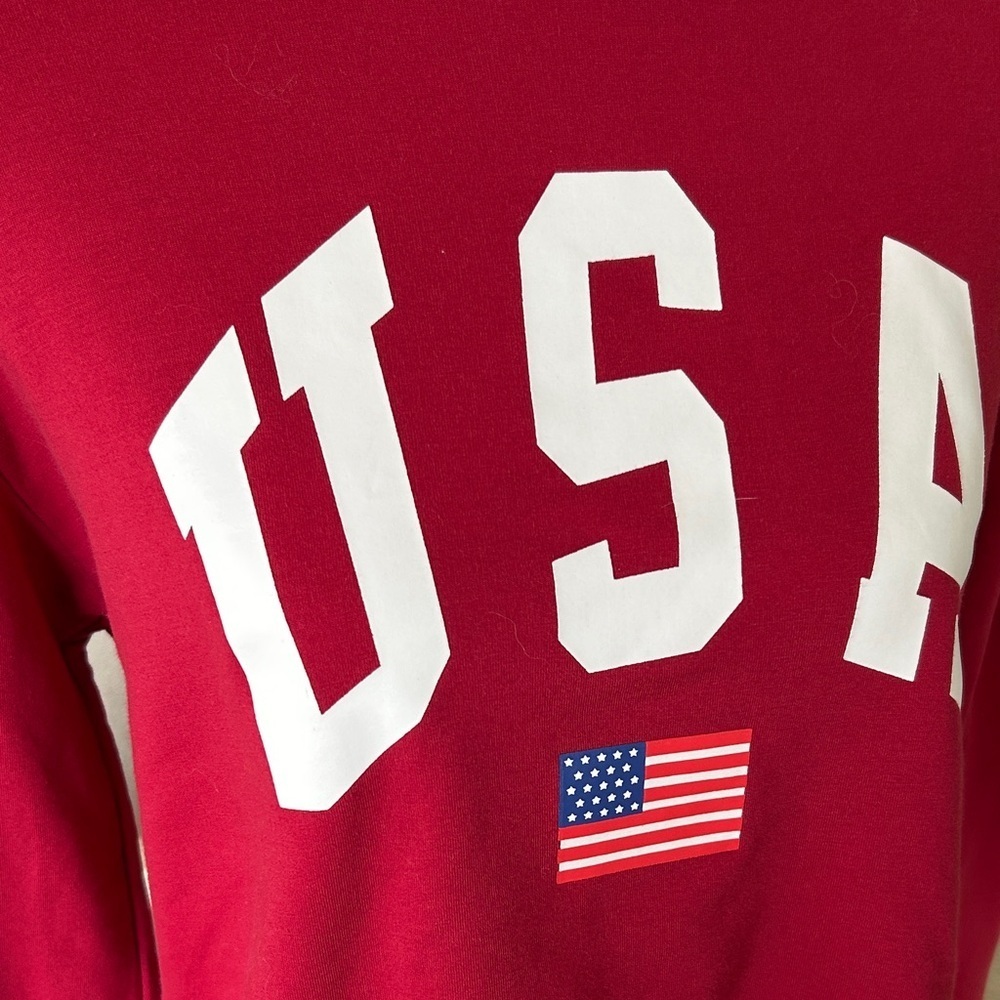Women's Red USA Graphic Sweatshirt women’s tee top size small - Picture 2 of 5